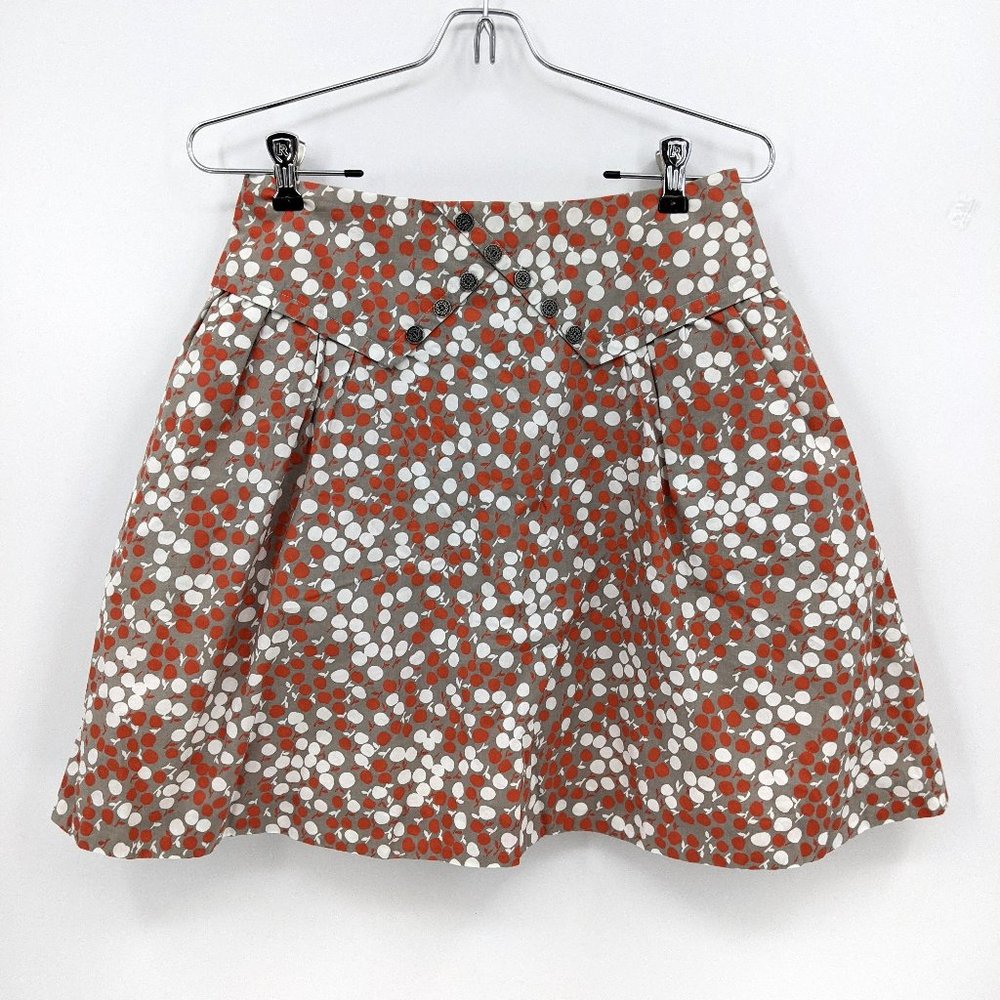 Anthropologie Girls from Savoy Apple Print Skirt